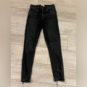 Agolde Stretch Skinny Grey Black Distressed SIZE 26